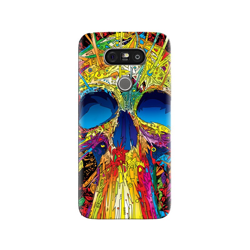 Husa silicon pentru LG G5, Abstract Multicolored Skull