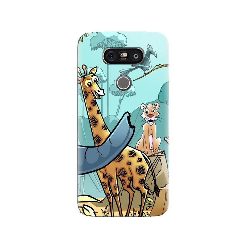 Husa silicon pentru LG G5, Children Drawings Elephants Giraffes Lions