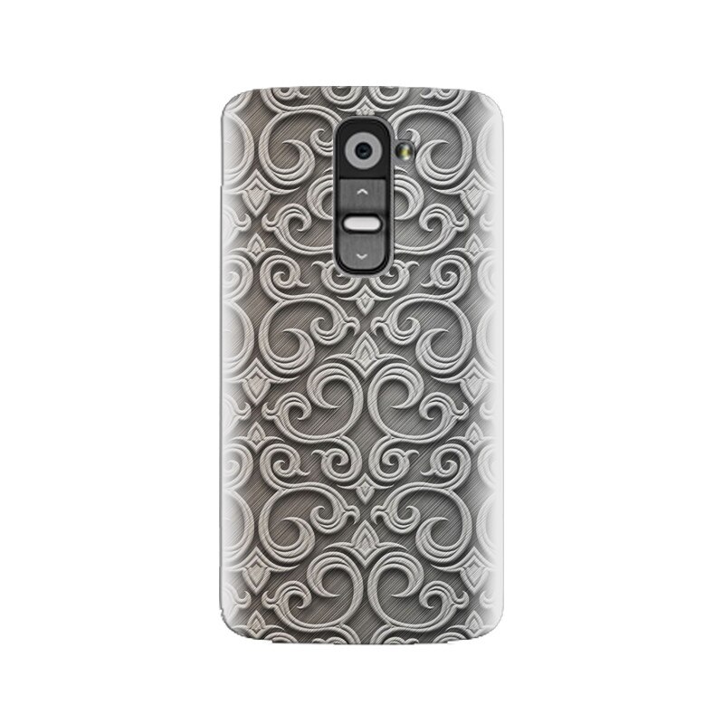 Husa silicon pentru LG G2, Baroque Silver Pattern
