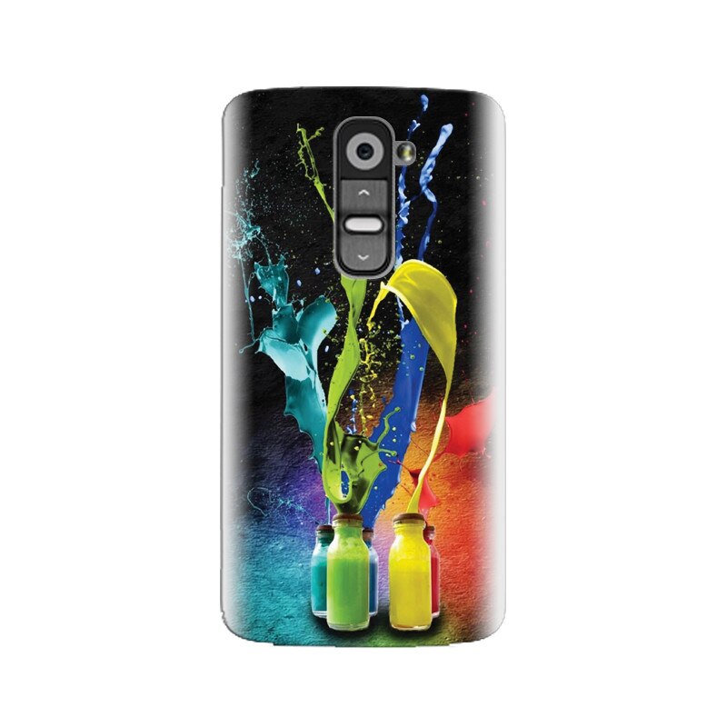 Husa silicon pentru LG G2, Abstract Color Bottles Splash