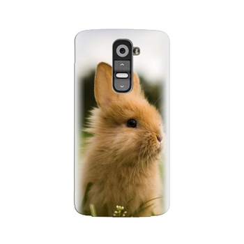 Husa silicon pentru LG G2, Cute Rabbit In Grass Husa silicon pentru LG G2, Cute Rabbit In Grass