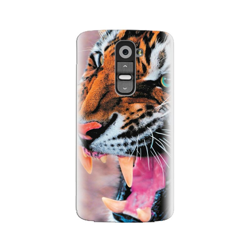 Husa silicon pentru LG G2, Angry Tiger Teeth Fresh