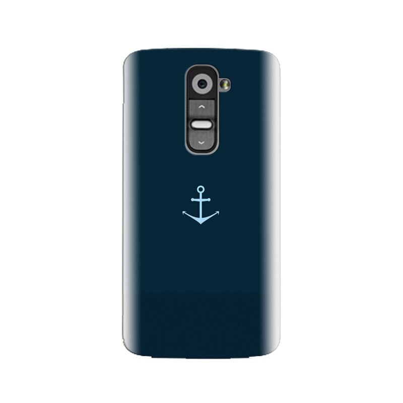 Husa silicon pentru LG G2, Blue Navy Anchor Illustration Flat