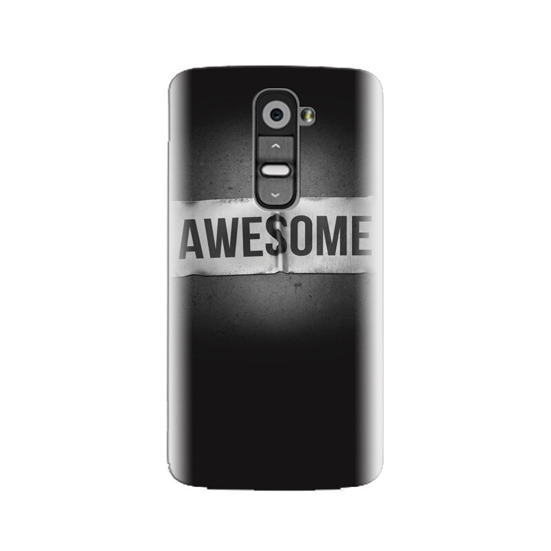 Husa silicon pentru LG G2, Awesome Label Dark