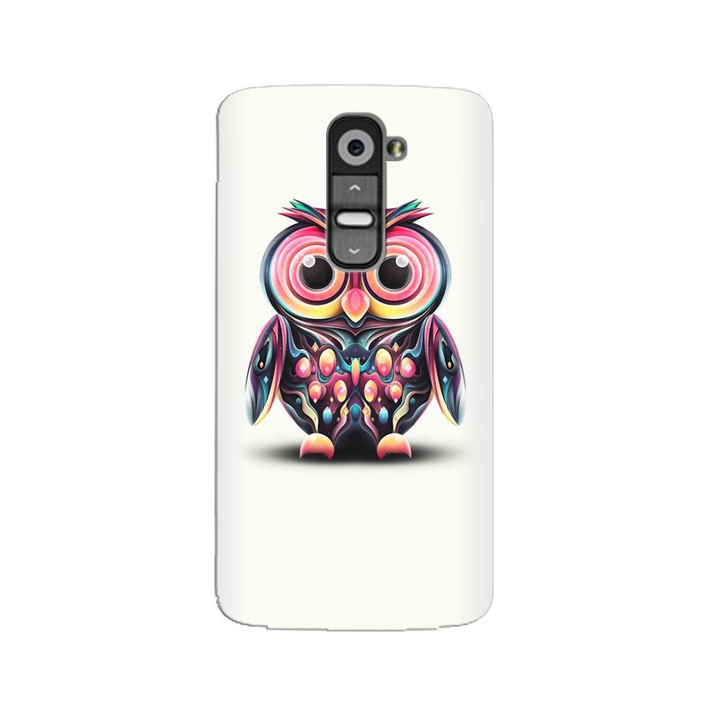 Husa silicon pentru LG G2, Colorful Owl Illustration