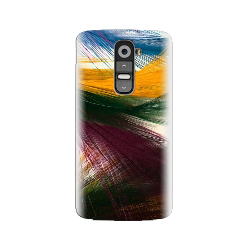 Husa silicon pentru LG G2, Colorful Peacock Feathers