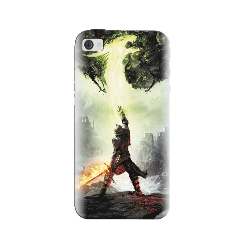 Husa silicon pentru Apple Iphone 4, Green Dragon