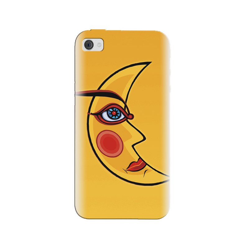 Husa silicon pentru Apple Iphone 4, Yellow Moon