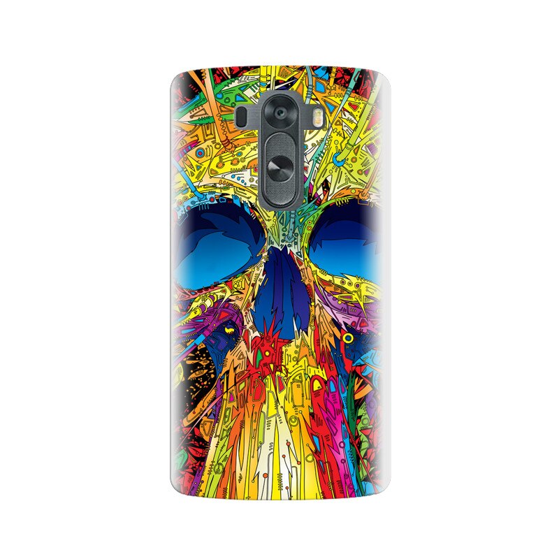 Husa silicon pentru LG G3, Abstract Multicolored Skull
