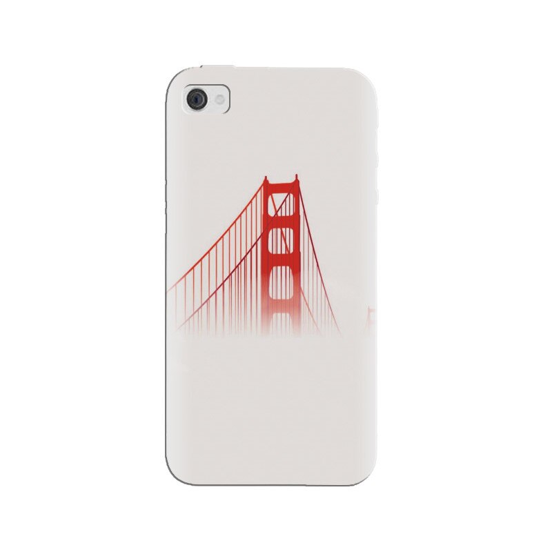 Husa silicon pentru Apple Iphone 4, Red Bridge In Clouds