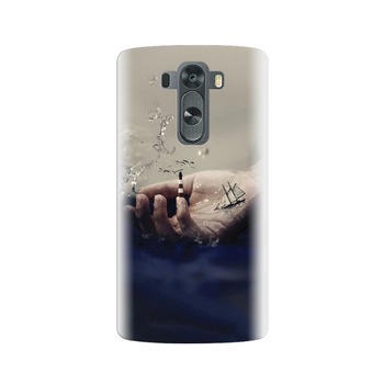Husa silicon pentru LG G3, 3D Hand Ocean Render Husa silicon pentru LG G3, 3D Hand Ocean Render