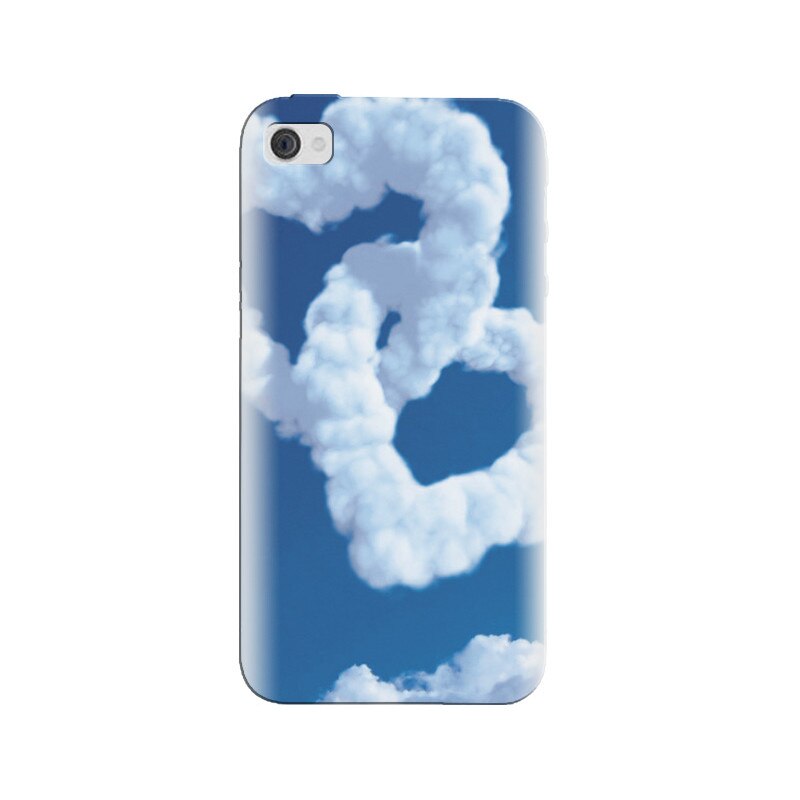 Husa silicon pentru Apple Iphone 4, Heart Shaped Clouds Blue Sky