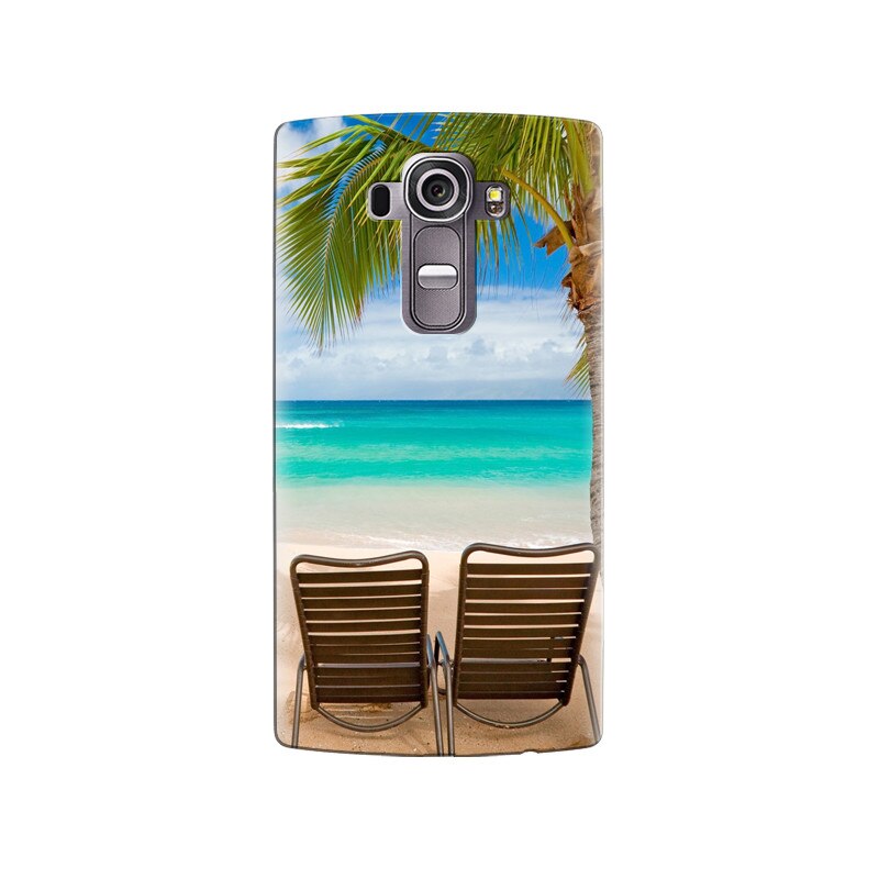 Husa silicon pentru LG G4, Beach Chairs Palm Tree Seaside