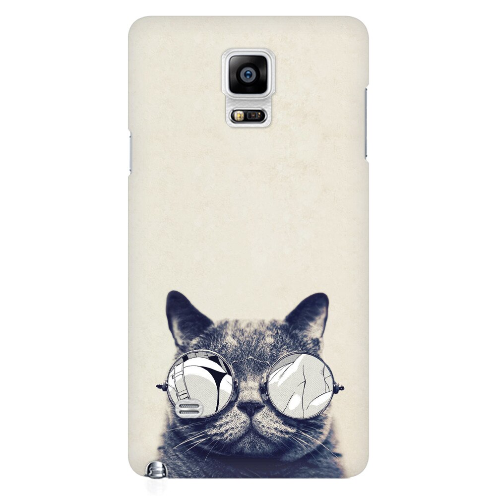Husa silicon pentru Samsung Galaxy Note 4, Cool Cat Glasses