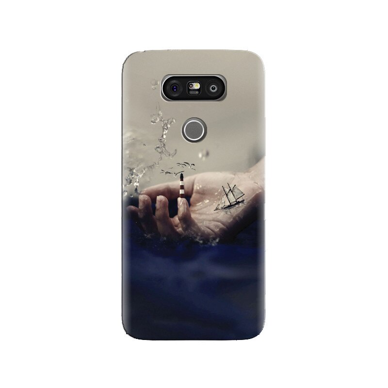 Husa silicon pentru LG G5, 3D Hand Ocean Render