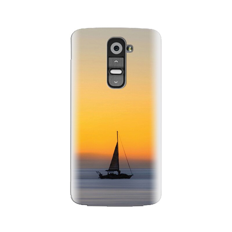 Husa silicon pentru LG G2, Wind Sail Boat Ocean Sunset