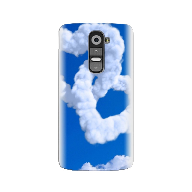 Husa silicon pentru LG G2, Heart Shaped Clouds Blue Sky
