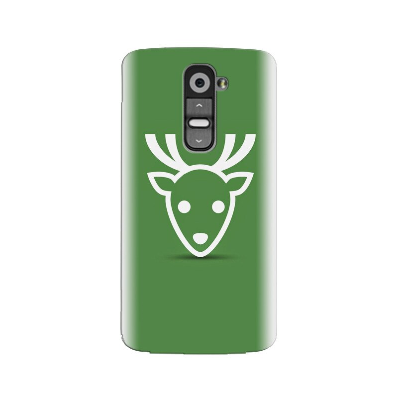 Husa silicon pentru LG G2, Minimal Reindeer Illustration Green
