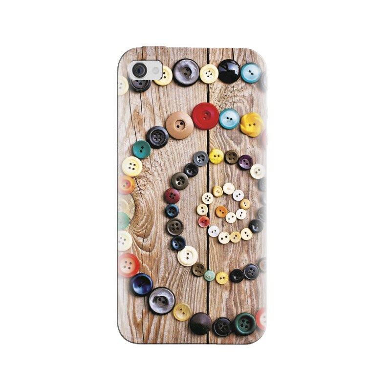 Husa silicon pentru Apple Iphone 4, Colorful Buttons Spiral Wood Deck