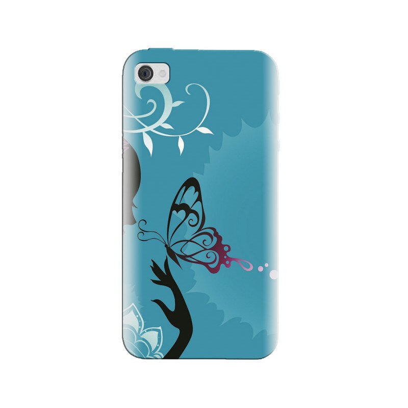 Husa silicon pentru Apple Iphone 4, Blue Butterfly