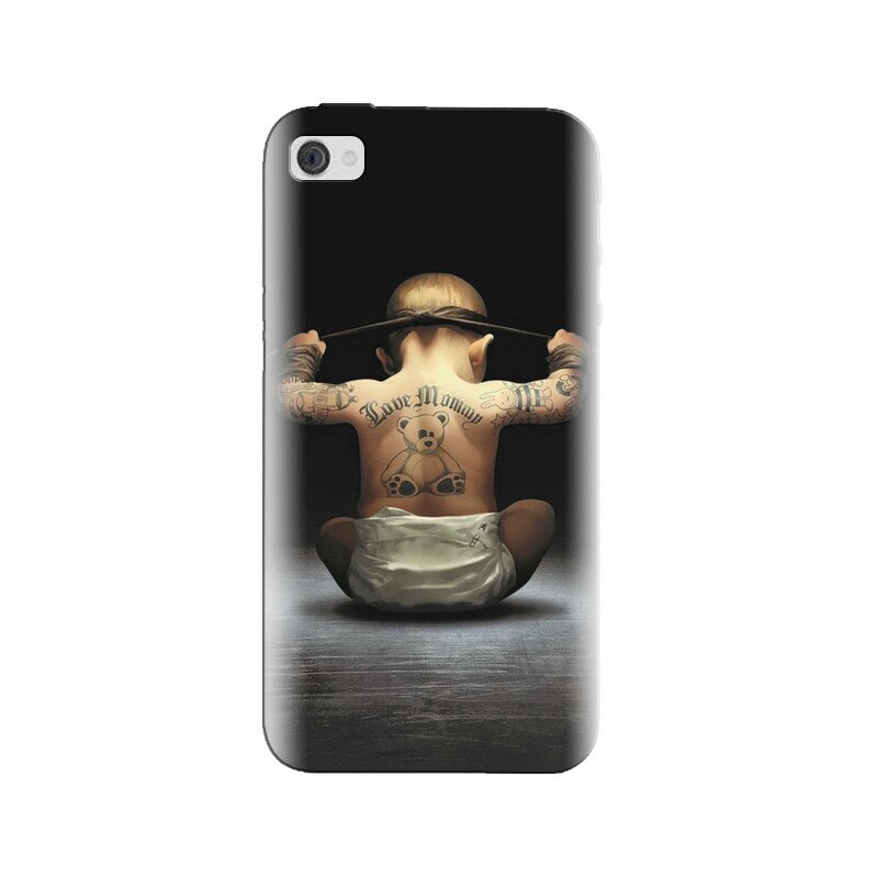 Husa silicon pentru Apple Iphone 4, Body Builder Cute Baby Tattoo