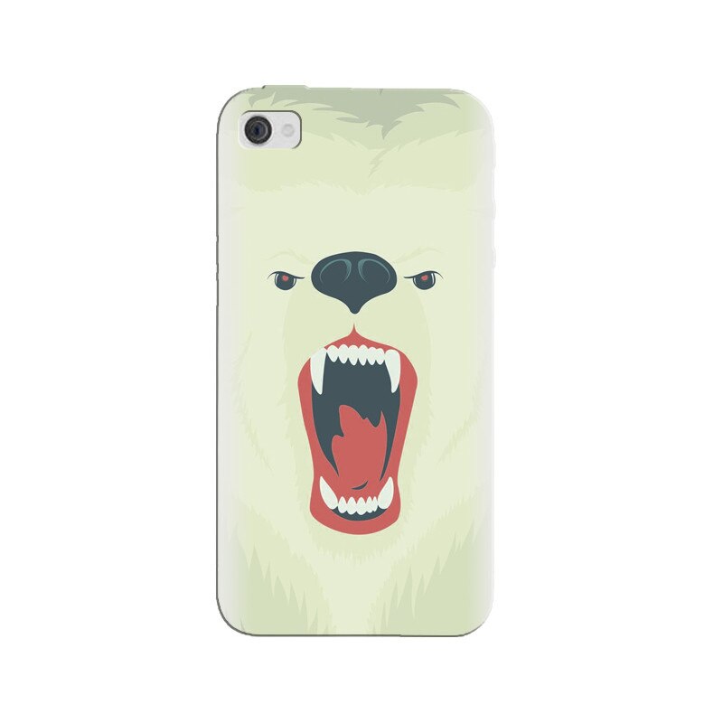 Husa silicon pentru Apple Iphone 4, Fierce Polar Bear Winter