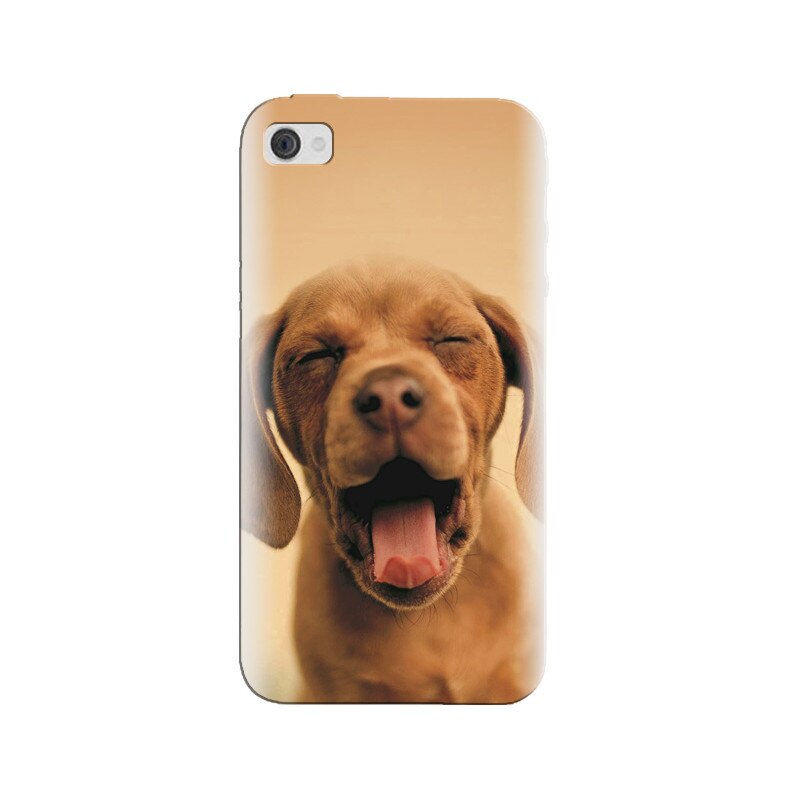 Husa silicon pentru Apple Iphone 4, Cute Yawning Puppy