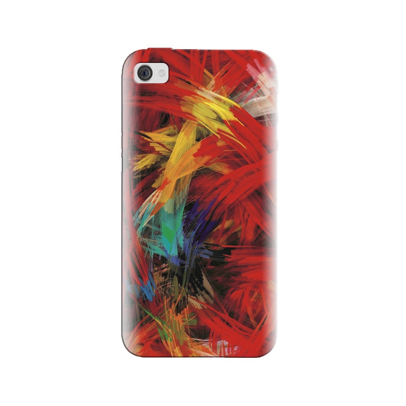 Husa silicon pentru Apple Iphone 4, Colorful Digital Painting Strokes