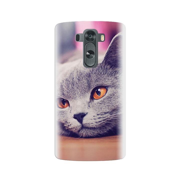 Силиконов кейс за LG G3, Британска късокосместа котка Yellow Eyes Portrait