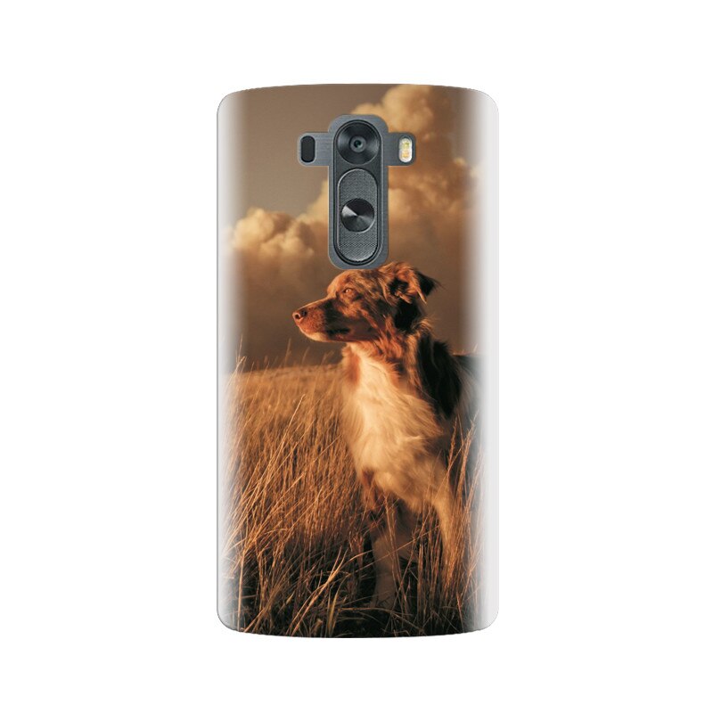 Husa silicon pentru LG G3, Alone Dog Animal In Grass