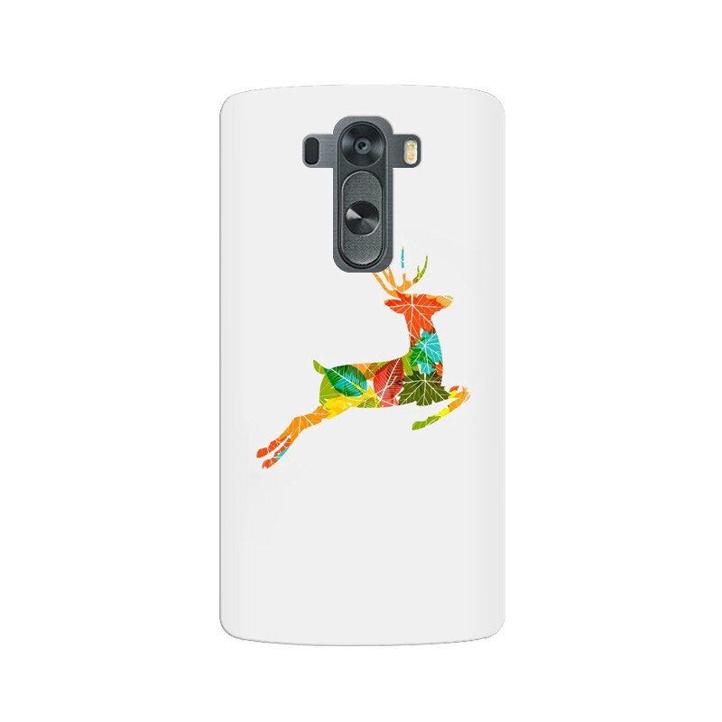 Husa silicon pentru LG G3, Colorful Reindeer Jump Illustration