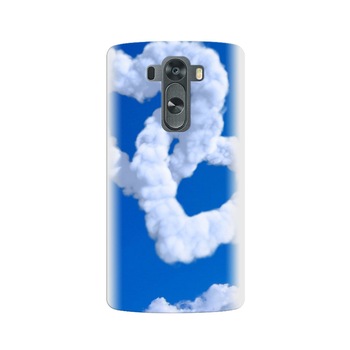 Husa silicon pentru LG G3, Heart Shaped Clouds Blue Sky Husa silicon pentru LG G3, Heart Shaped Clouds Blue Sky
