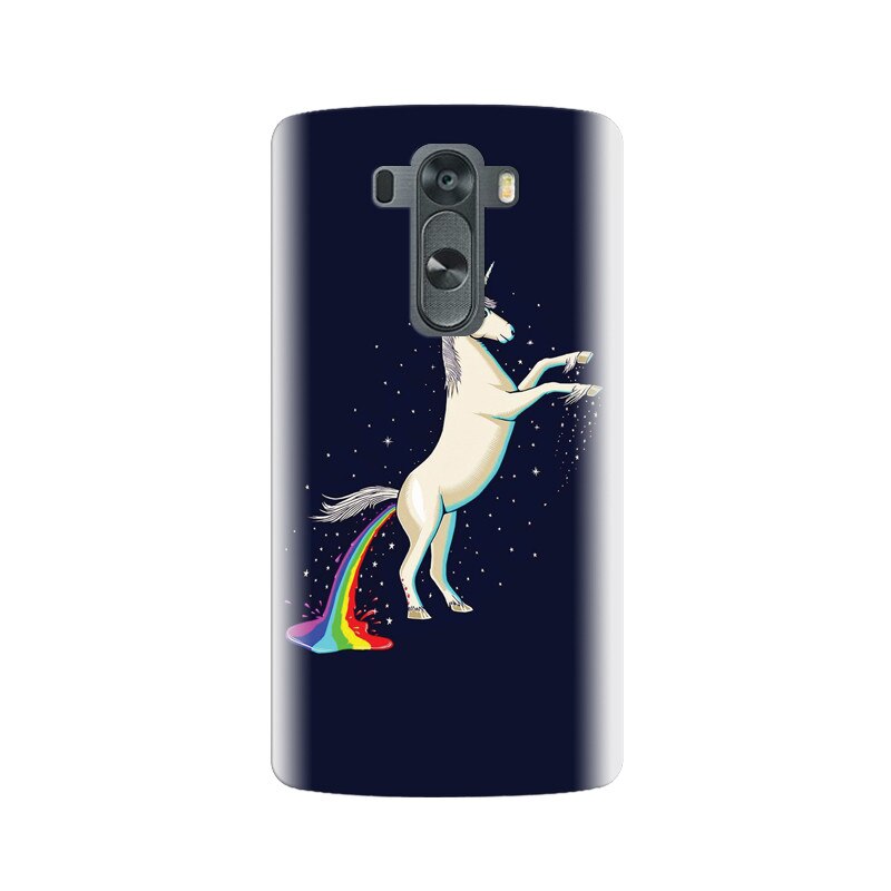Husa silicon pentru LG G3, Unicorn Shitting Rainbows