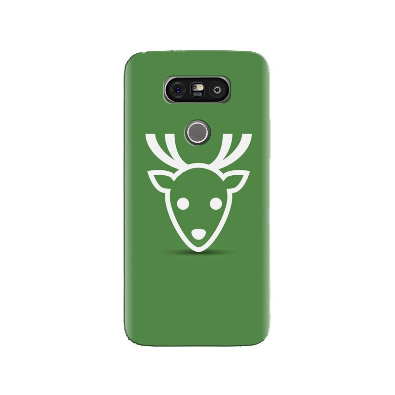 Husa silicon pentru LG G5, Minimal Reindeer Illustration Green