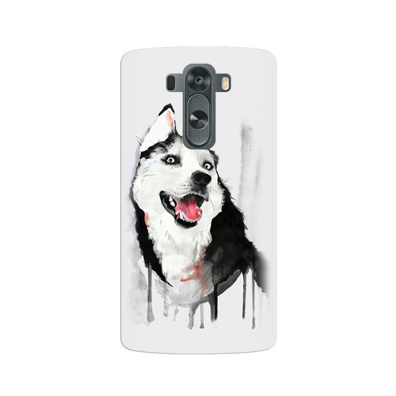 Husa silicon pentru LG G3, Husky Dog Watercolor Illustration