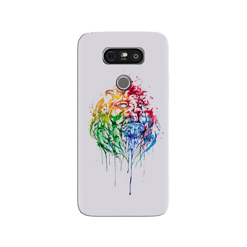 Husa silicon pentru LG G5, Paint Illustration Lion Head