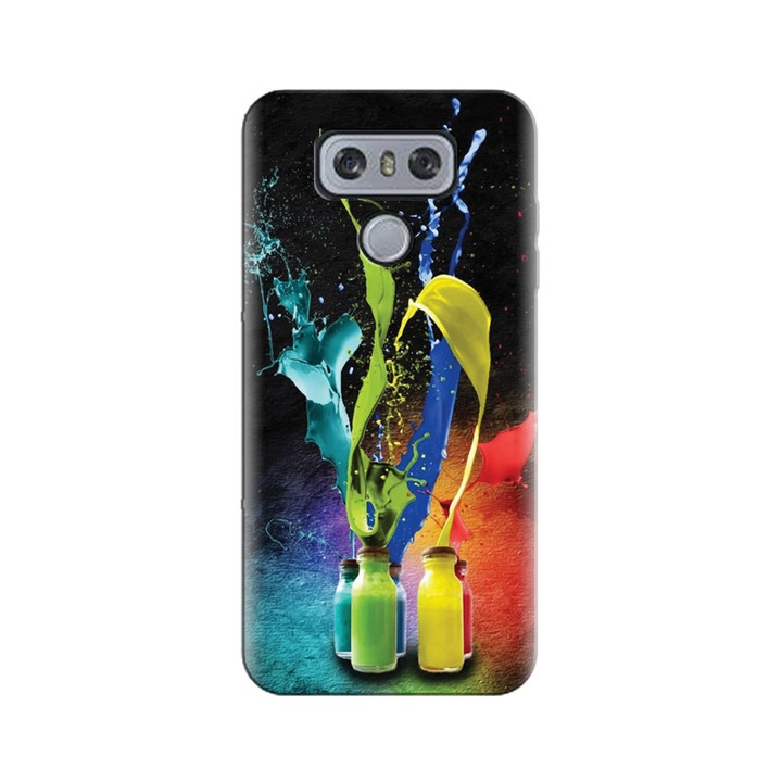Husa silicon pentru LG G6, Abstract Color Bottles Splash