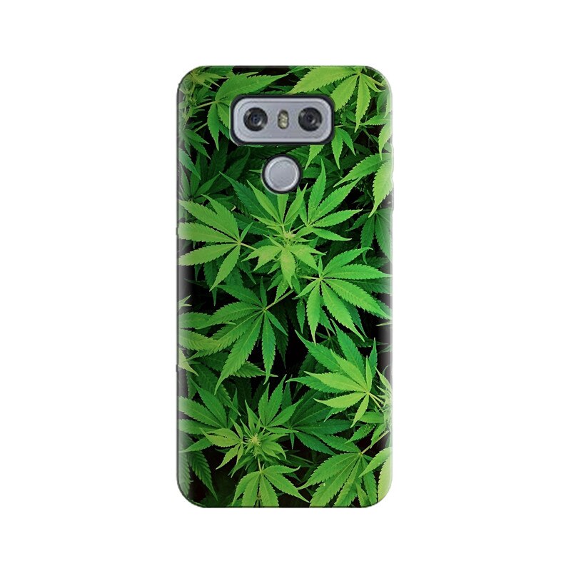 Husa silicon pentru LG G6, Green Leaf Pattern