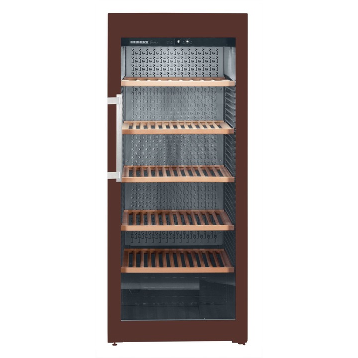 Vitrina pentru vinuri Liebherr WKt 4552, 435 L, 201 sticle, Rafturi lemn, Control electronic, Display, H 165 cm, Clasa F, Maro