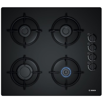 Plita incorporabila Bosch POP6B6B10, Gaz, 4 Arzatoare, Negru Plita incorporabila Bosch POP6B6B10, Gaz, 4 Arzatoare, Negru