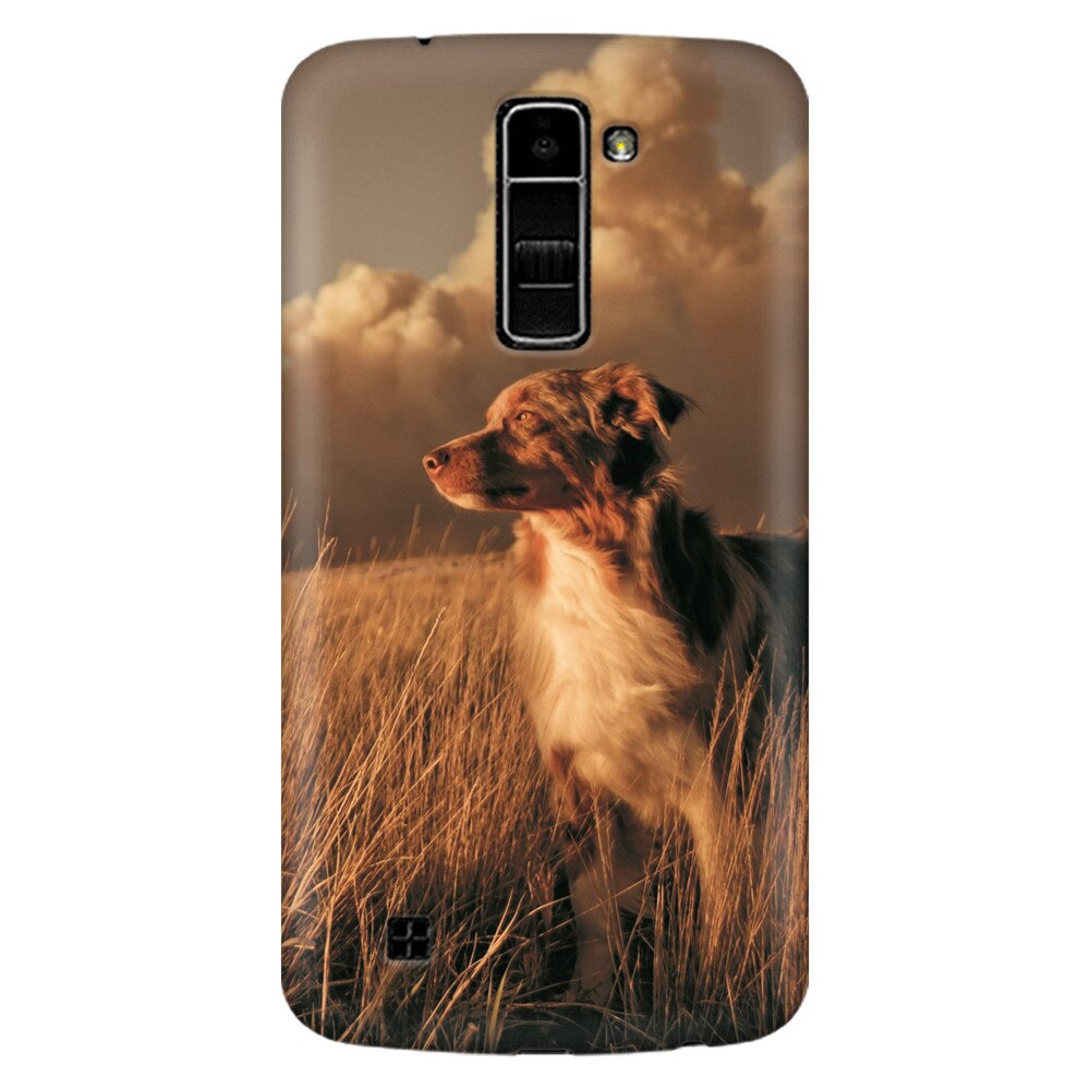 Husa silicon pentru LG K10, Alone Dog Animal In Grass
