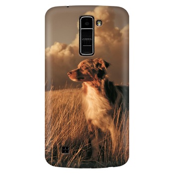 Husa silicon pentru LG K10, Alone Dog Animal In Grass Husa silicon pentru LG K10, Alone Dog Animal In Grass