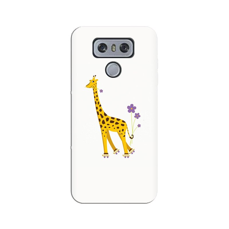 Husa silicon pentru LG G6, Rollerskating Girafe Illustration