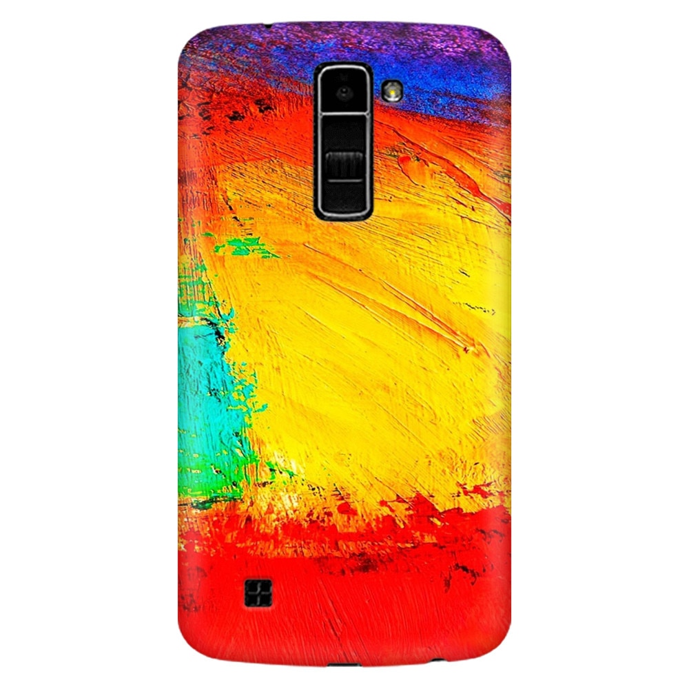 Husa silicon pentru LG K10, Colorful Dry Paint Strokes Texture