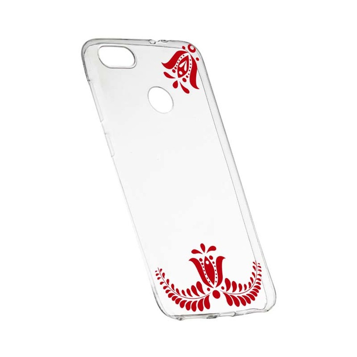 Силиконов калъф, прозрачен, тънък, мотив на цветя, HTC Desire 12 Plus