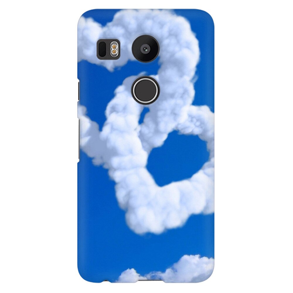 Husa silicon pentru LG Nexus 5x, Heart Shaped Clouds Blue Sky