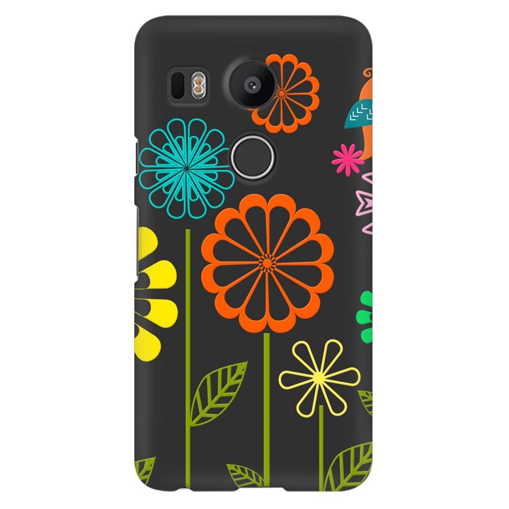 Husa silicon pentru LG Nexus 5x, Colorful Spring Birds Flowers Vectors