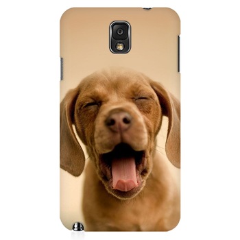 Husa silicon pentru Samsung Galaxy Note 3, Cute Yawning Puppy Husa silicon pentru Samsung Galaxy Note 3, Cute Yawning Puppy