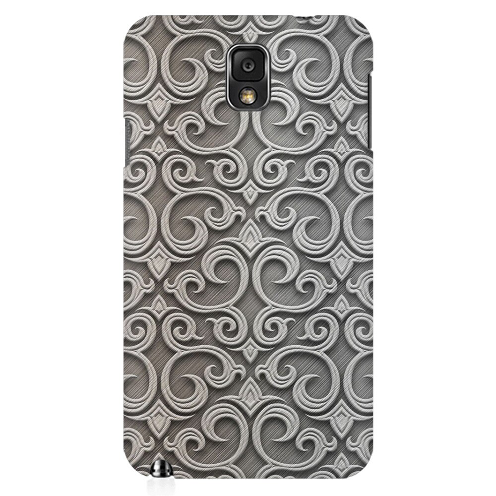 Husa silicon pentru Samsung Galaxy Note 3, Baroque Silver Pattern