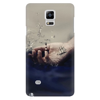 Husa silicon pentru Samsung Galaxy Note 4, 3D Hand Ocean Render Husa silicon pentru Samsung Galaxy Note 4, 3D Hand Ocean Render